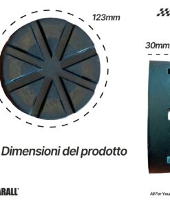 4 Pezzi Tamponi a Cuffia in Gomma Tondo per Ponti Sollevatori Diametro 123mm Spessore 22mm