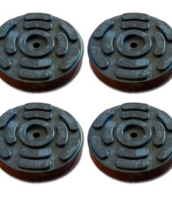 4 Pezzi Tamponi a Cuffia in Gomma Tondo 140x27mm Con Foro Centrale Per Ponte Sollevatore Ravaglioli OMCN
