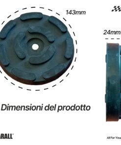 4 Pezzi Tamponi a Cuffia in Gomma Tondo 143x24mm con Foro e Lunetta