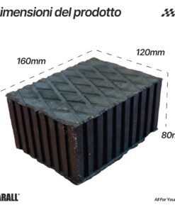 4 Pezzi Tamponi in Gomma per Ponti Sollevatori 160X120X80mm