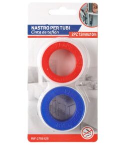 2 Pezzi Nastro in Teflon Sigillante PTFE 12mm x 10MT per Riparazioni Idrauliche
