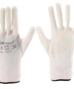 12 Paia Guanti da Lavoro Bianco Taglia S 7 Con Rivestimento in Lattice