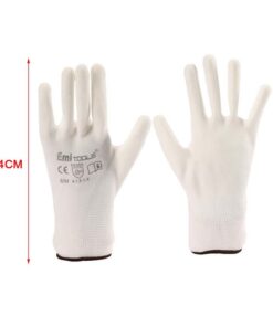 12 Paia Guanti da Lavoro Bianco Taglia M 8 Con Rivestimento in Lattice