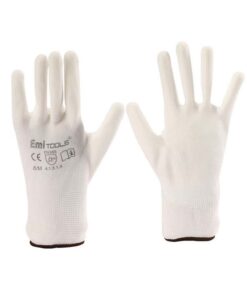 12 Paia Guanti da Lavoro Bianco Taglia M 8 Con Rivestimento in Lattice