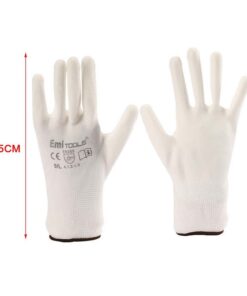12 Paia Guanti da Lavoro Bianco Taglia L 9 Con Rivestimento in Lattice