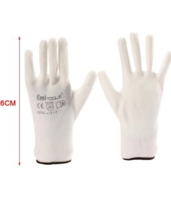 12 Paia Guanti da Lavoro Bianco Taglia XL 10 Con Rivestimento in Lattice