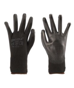 12 Paia Guanti da Lavoro Nero Taglia S 7 Con Rivestimento in Lattice