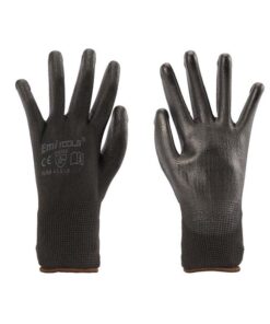 12 Paia Guanti da Lavoro Nero Taglia M 8 Con Rivestimento in Lattice