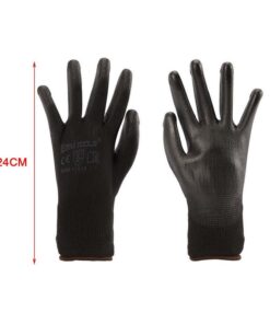 12 Paia Guanti da Lavoro Nero Taglia M 8 Con Rivestimento in Lattice