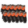12 Paia Guanti da Lavoro Nero Taglia XL 10 Con Rivestimento in Lattice