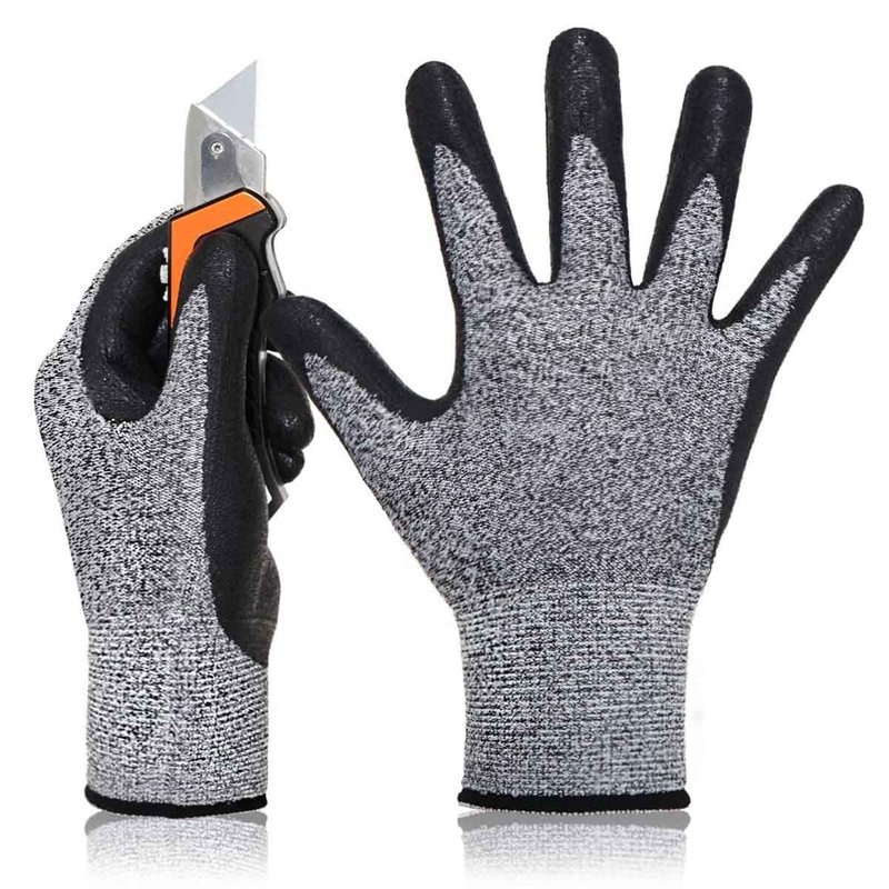 Guanti da Lavoro Livello 5 taglia M/8 colore nero/grigio - immagine 4