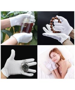 12 Paia Guanti Cotone Bianco Taglia M 8