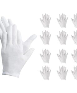 12 Paia Guanti Cotone Bianco Taglia L 9