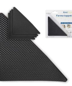 4pz Adesivi Ferma Tappeto Antiscivolo Forma Triangolare 100x100x2.5mm per Parquet, Laminato, Piastrelle, PVC, Sughero e Vinile