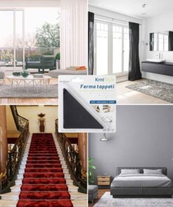 4pz Adesivi Ferma Tappeto Antiscivolo Forma Triangolare 100x100x2.5mm per Parquet, Laminato, Piastrelle, PVC, Sughero e Vinile