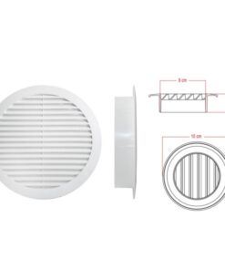 Griglia di Ventilazione Rotonda Griglia Aerazione In Plastica D100mm Foro 80mm Made In Italy