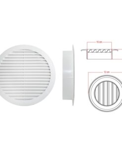 Griglia di Ventilazione Rotonda Griglia Aerazione In Plastica D120mm Foro 100mm Made In Italy
