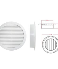 Griglia di Ventilazione Rotonda Griglia Aerazione In Plastica D150mm Foro 120mm Made In Italy