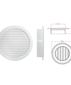 Griglia di Ventilazione Rotonda Griglia Aerazione In Plastica D160mm Foro 140mm Made In Italy