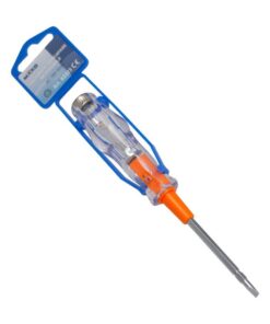 Cacciavite Cercafase 100–500V AC Punta 3mm Lunghezza 140mm con Indicatore al Neon, Impugnatura Isolata Trasparente, Tester di Tensione Professionale