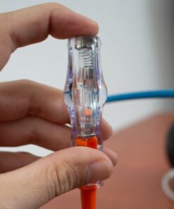Alternative view of Cacciavite Cercafase 100–500V AC Punta 3mm Lunghezza 140mm con Indicatore al Neon, Impugnatura Isolata Trasparente, Tester di Tensione Professionale