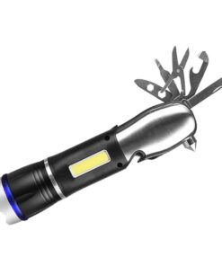 Torcia Led Ricaricabile Multifunzione Tagliacintura Rompivetro Coltello Multiuso