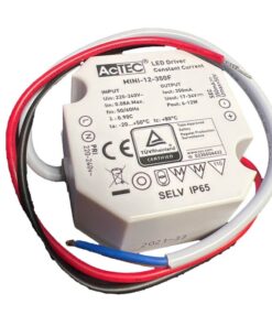 Mini Led Driver IP65 Corrente Costante 350mA 17V-34V 12W 50X48X24mm