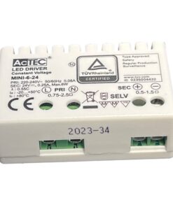 Mini Alimentatore Trasformatore 6W 24V 0,25A IP20 50X32X18,5mm Con Morsetti