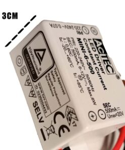 Mini Led Driver IP65 Corrente Costante 500mA 6V-12VDC 6W 48X38X21mm