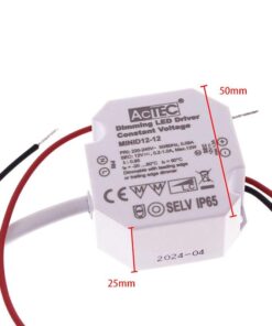 Mini Alimentatore Dimmerabile Triac Dimming Taglio di Fase IP65 Tensione Costante 12V 12W 1A 50X48X24 mm