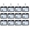 12 Pezzi Porta Badge In PVC Con Corda Doppio Esposizione Nero Interno 85X54mm