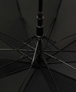 Ombrello Lungo Antivento 10 Stecche Nero con Apertura Automatica Robusto ed Elegante