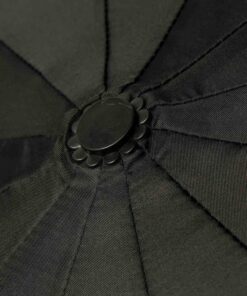 Ombrello Robusto Antivento 3 Pieghe 12 Stecche Teflon 190T 105cm Apertura e Chiusura Automatico Nero Classico