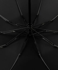 Ombrello Inverso Antivento 3 Pieghe 10 Stecche Teflon 210T 105cm Apertura e Chiusura Automatico Nero Classico