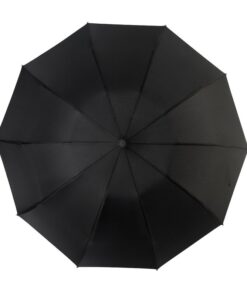 Ombrello Inverso Antivento 3 Pieghe 10 Stecche Teflon 210T 105cm Apertura e Chiusura Automatico Nero Classico