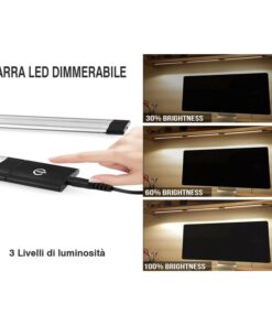 Interruttore Led Dimmer PWM Touch 12V DC 5A con 3 intensita per Barra Led Sottopensile Armadio Cucina Bagno