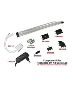 Adattatore Connettore Jack da 5,5X2,1mm Femmine A 3,5X1,35mm Maschio per Barra Led Sottopensile Cucina Armadio