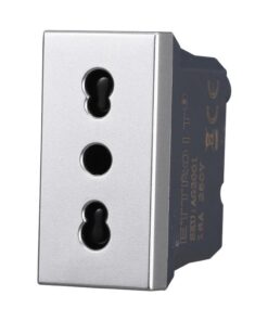 Presa Bipasso Bivalente 2P+T 10/16A Colore Grigio Compatibile Con Bticino Axolute