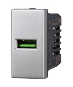 Modulo Presa Caricatore USB 5V 2,1A Colore Grigio Compatibile Con Bticino Axolute