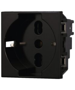 Presa Schuko 2P+T 16A Colore Nero Compatibile Con Bticino Axolute