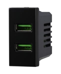 Modulo Presa Caricatore 2 USB 5V 2,1A 2 Porte USB-A Colore Nero Compatibile Con Bticino Axolute