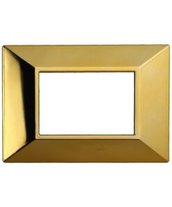 Placca Piramide Serie Moon 3P Colore Oro Lucido Compatibile Con Bticino Axolute