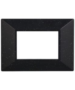 Placca Piramide Serie Moon 3P Colore Nero Brillante Compatibile Con Bticino Axolute