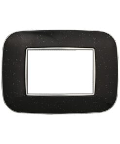 Placca Orbis Serie Moon 3P Colore Nero Brillante Compatibile Con Bticino Axolute