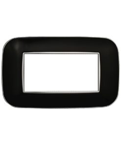 Placca Orbis Serie Moon 4P Colore Nero Compatibile Con Bticino Axolute