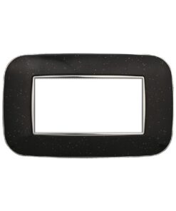 Placca Orbis Serie Moon 4P Colore Nero Brillante Compatibile Con Bticino Axolute