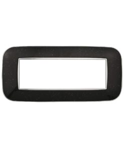 Placca Orbis Serie Moon 6P Colore Nero Brillante Compatibile Con Bticino Axolute