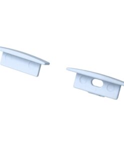 Kit Terminali Tappi di Chiusura In Metallo Con e Senza Foro Colore Bianco Per Profilato Alluminio BAZ2507W