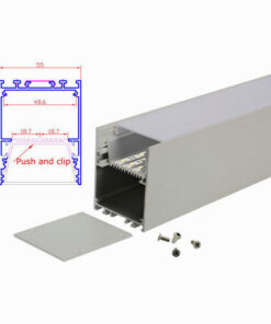 2 Metri Profilo Barra Alluminio, Profilo Sospensione/Plafone 55X70mm