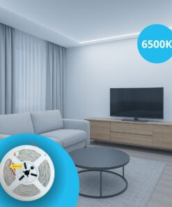 24V Striscia Led SMD Da 10 Metri, 20W/M 135lm/W 238SMD/M, Bianco Freddo 6500K, Larga 10mm, Dimmerabile PWM, Tagliabile ogni 7 smd da 29mm, IP20, CRI>80